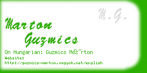 marton guzmics business card